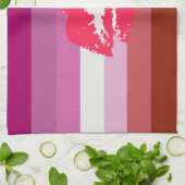 Lipstick Lesbische Flagge Geschirrtuch (Gefaltet)