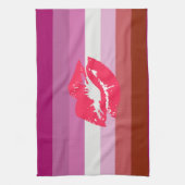 Lipstick Lesbische Flagge Geschirrtuch (Vertikal)
