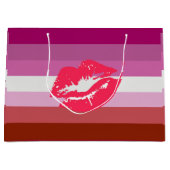 Lipstick Lesbische Flagge Große Geschenktüte (Vorderseite)
