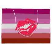 Lipstick Lesbische Flagge Große Geschenktüte (Rückseite)