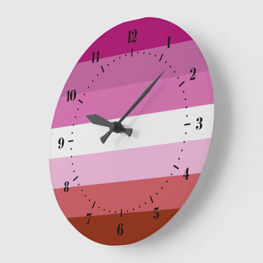 Lipstick Lesbische Flagge Große Uhr (Winkel)