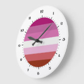 Lipstick Lesbische Flagge Große Uhr (Winkel)