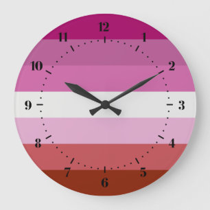 Lipstick Lesbische Flagge Große Uhr