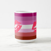 Lipstick Lesbische Flagge Kaffeetasse (Mittel)