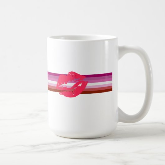 Lipstick Lesbische Flagge Kaffeetasse (Rechts)