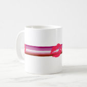 Lipstick Lesbische Flagge Kaffeetasse (Vorderseite Links)