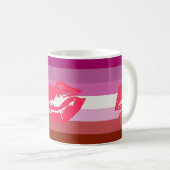 Lipstick Lesbische Flagge Kaffeetasse (VorderseiteRechts)