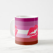 Lipstick Lesbische Flagge Kaffeetasse (Vorderseite Links)