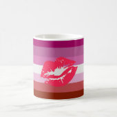Lipstick Lesbische Flagge Kaffeetasse (Mittel)