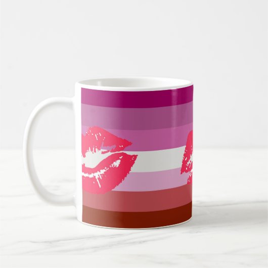 Lipstick Lesbische Flagge Kaffeetasse (Links)