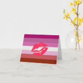 Lipstick Lesbische Flagge Karte (Gelbe Blume)