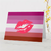 Lipstick Lesbische Flagge Karte (Gelbe Blume)