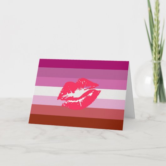 Lipstick Lesbische Flagge Karte (Vorderseite)