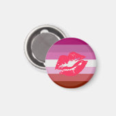 Lipstick Lesbische Flagge Magnet (Vorderseite/Rückseite)