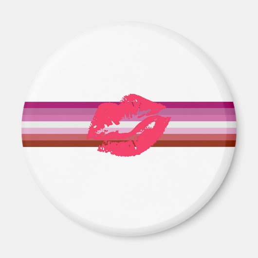 Lipstick Lesbische Flagge Magnet (Vorne)