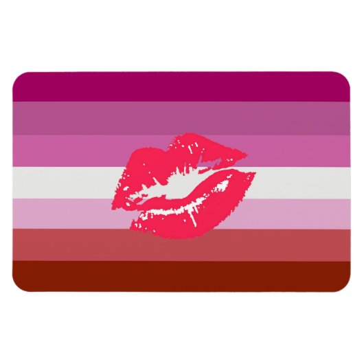 Lipstick Lesbische Flagge Magnet (Horizontal)