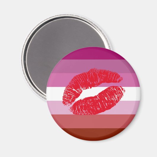 Lipstick Lesbische Flagge Magnet (Vorderseite/Rückseite)
