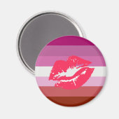 Lipstick Lesbische Flagge Magnet (Vorderseite/Rückseite)