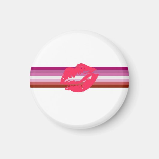 Lipstick Lesbische Flagge Magnet (Vorne)