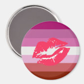 Lipstick Lesbische Flagge Magnet (Vorderseite/Rückseite)