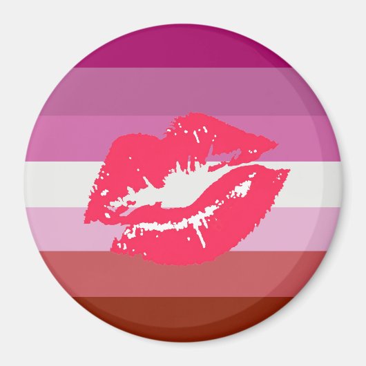 Lipstick Lesbische Flagge Magnet (Vorne)