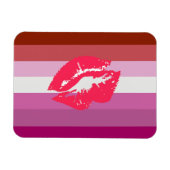 Lipstick Lesbische Flagge Magnet (Horizontal)