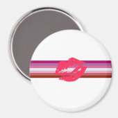 Lipstick Lesbische Flagge Magnet (Vorderseite/Rückseite)