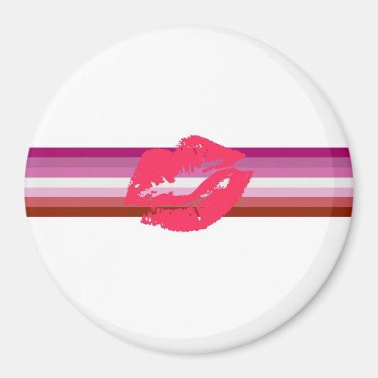 Lipstick Lesbische Flagge Magnet (Vorne)