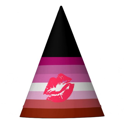 Lipstick Lesbische Flagge Partyhütchen (Vorderseite)