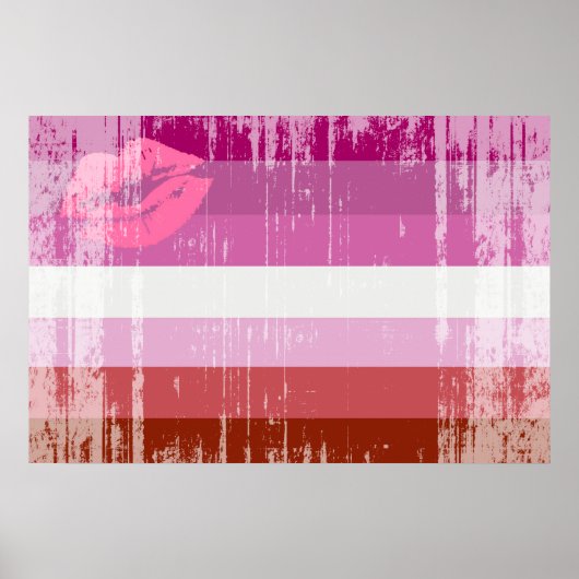 Lipstick Lesbische Flagge Poster (Vorne)