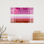 Lipstick Lesbische Flagge Poster (Küche)