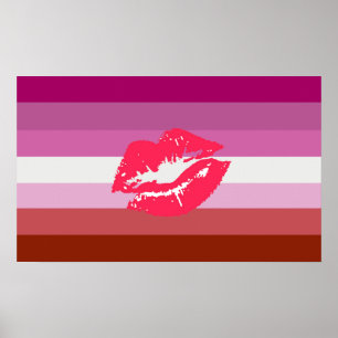 Lipstick Lesbische Flagge Poster