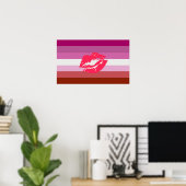 Lipstick Lesbische Flagge Poster (Heimbüro)