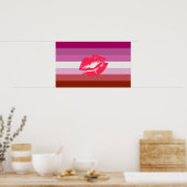 Lipstick Lesbische Flagge Poster (Küche)