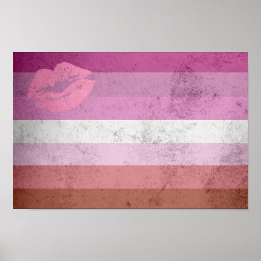Lipstick Lesbische Flagge Poster (Vorne)