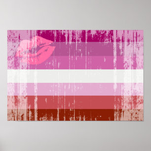 Lipstick Lesbische Flagge Poster