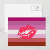 Lipstick Lesbische Flagge Postkarte (Vorne/Hinten)