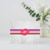 Lipstick Lesbische Flagge Postkarte (Stehend Vorderseite)