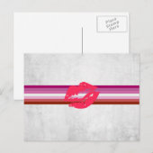 Lipstick Lesbische Flagge Postkarte (Vorne/Hinten)