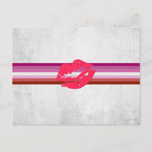 Lipstick Lesbische Flagge Postkarte (Vorderseite)