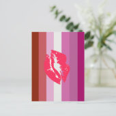 Lipstick Lesbische Flagge Postkarte (Stehend Vorderseite)
