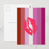 Lipstick Lesbische Flagge Postkarte (Vorne/Hinten)