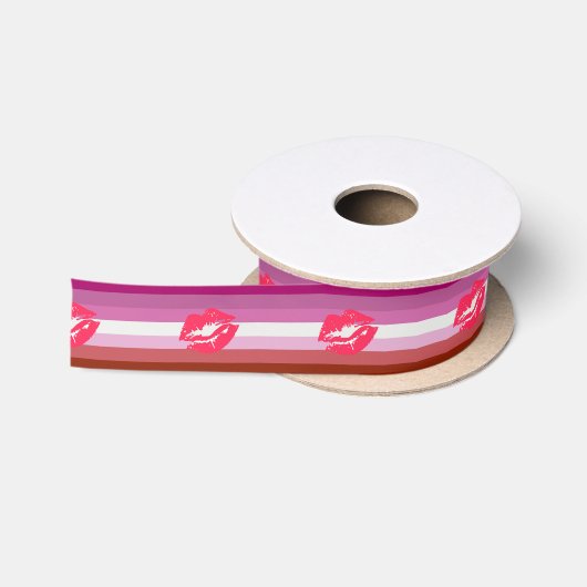 Lipstick Lesbische Flagge Satinband (Spule)