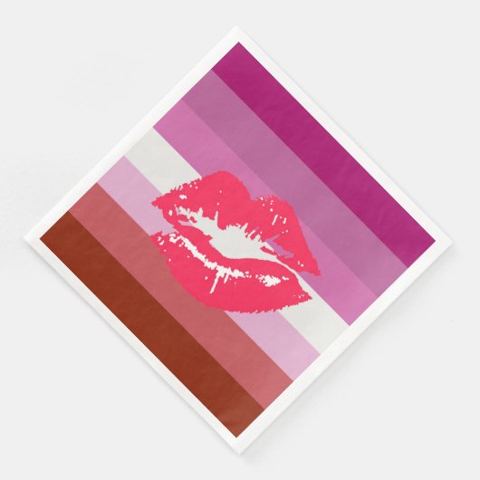Lipstick Lesbische Flagge Serviette (Ecke)