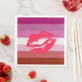 Lipstick Lesbische Flagge Serviette (Beispiel)