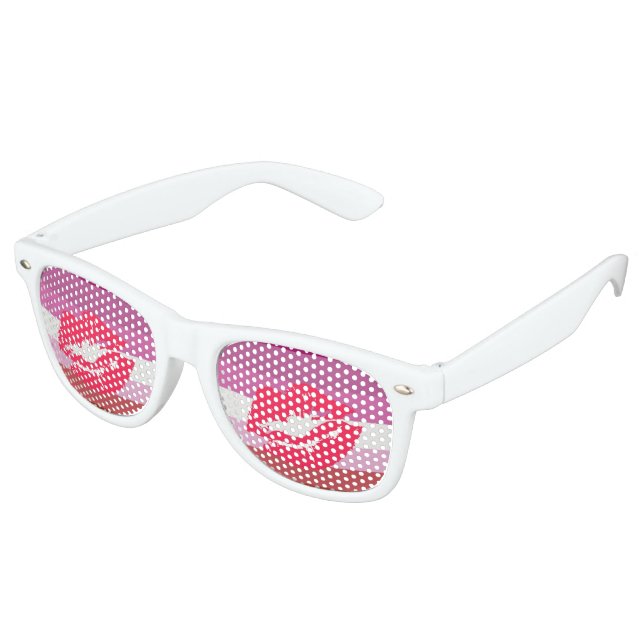 Lipstick Lesbische Flagge Sonnenbrille (Schrägansicht)