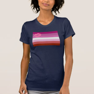 Lipstick Lesbische Flagge T-Shirt