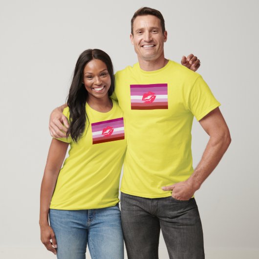Lipstick Lesbische Flagge T-Shirt (Unisex)