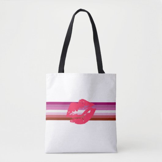 Lipstick Lesbische Flagge Tasche (Vorderseite)