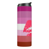 Lipstick Lesbische Flagge Thermosbecher (Nach links gedreht)